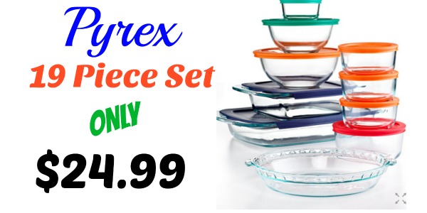 Macy's: Pyrex 19 Piece Bake, Store and Prep Set with Colored Lids ONLY ...
