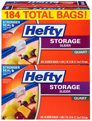 Hefty Slider Storage Bags - Quart Size, 4 Boxes of 46 Bags (184 Total) -  Couponing with Rachel