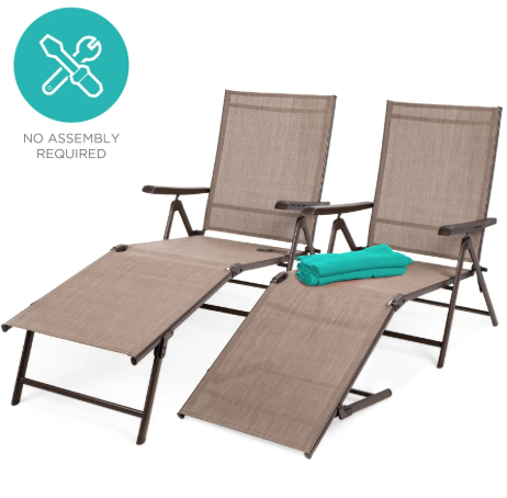 Set Of Two Outdoor Patio Chaise Recliner Lounge Chairs 159 99 Free Shipping Reg 290
