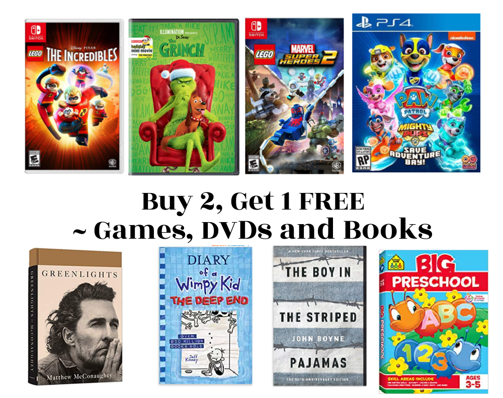 Buy 2, Get 1 FREE Select Video Games, Books, and DVDs on Amazon