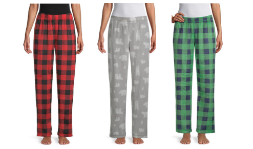 Sleep Chic Womens Fleece Pajama Pants Sizes XS-2XL $5.99 (Reg. $24