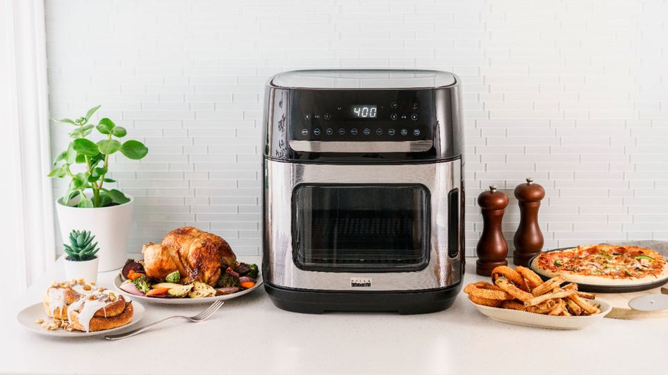  Bella Pro Series 4-Slice Convection Toaster Oven + Air Fryer  with Dehydrator & Rotisserie Settings Stainless Steel: Home & Kitchen