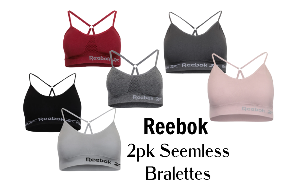 Reebok Women's Seamless Sports Bralette 2-Pack only $14.99 + FREE