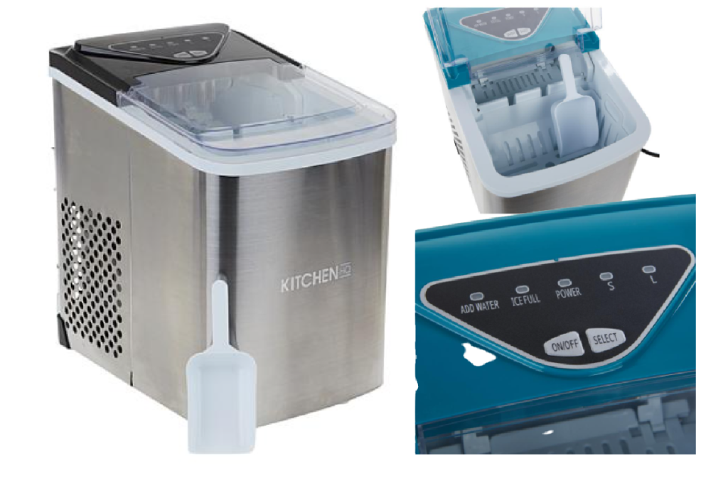 Kitchen HQ 26 lb. Countertop Stainless Steel Ice Maker with Ice Scoop ONLY  $79.95 - Couponing with Rachel
