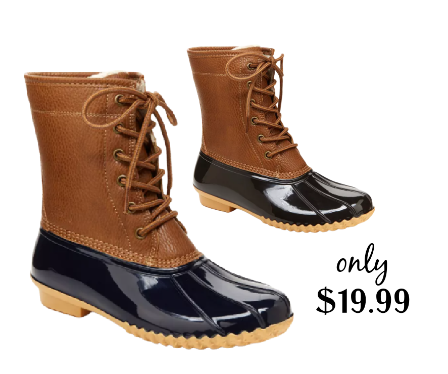 Women’s Duck Boots only $19.99 (reg. $70) | Water-Resistant w/ Faux Fur ...