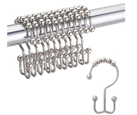 Double-Sided Shower Curtain Hooks - Makes Changing a Curtain a Breeze ...