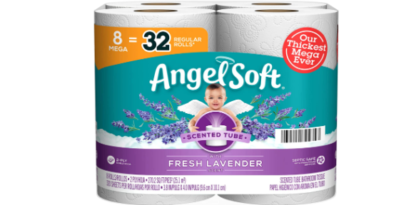 Angel Soft® Lavender Scent Toilet Paper 8 Mega Rolls = 32 Regular Rolls ...