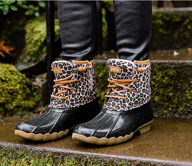 Sperry clearance leopard boots